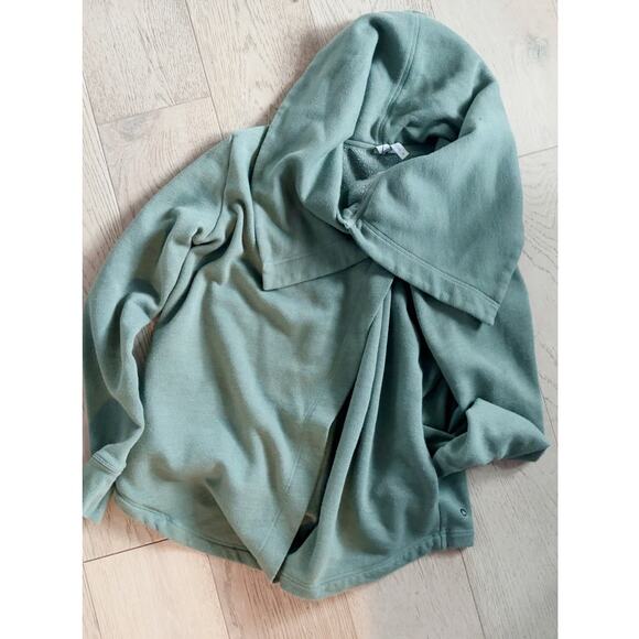 Z By Zella Sweater Cardigan Green Agave Shooting Star Drape Pullover Size M - Picture 12 of 12